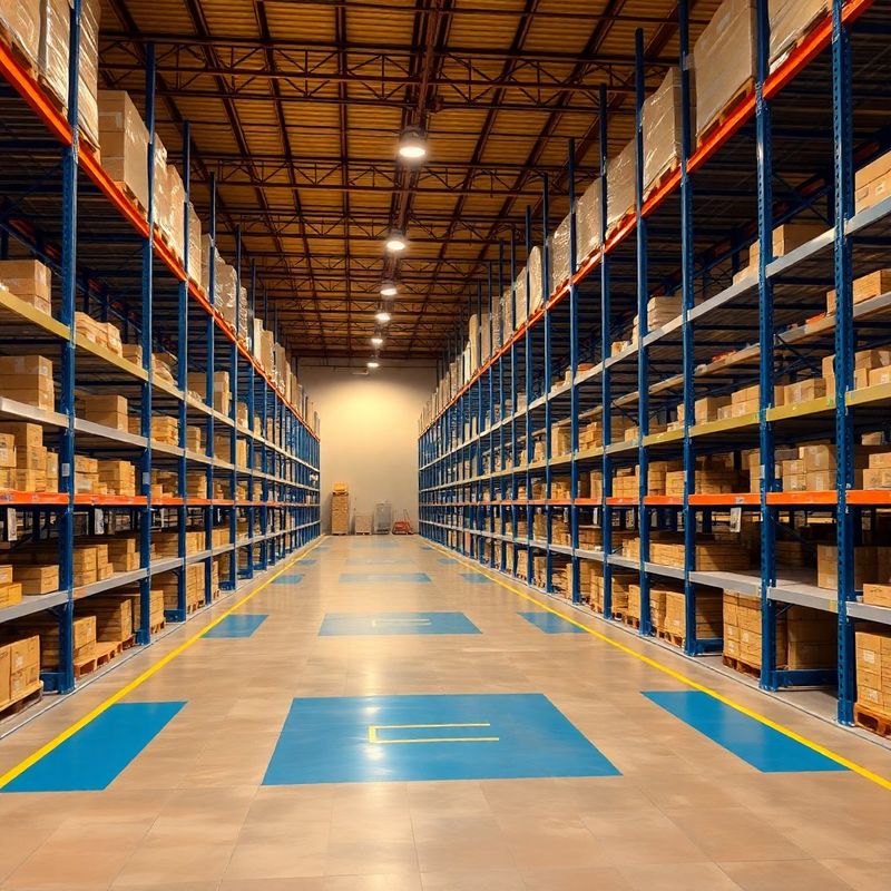 Interior del almacén logístico de Stonelstone en Valencia con estanterías organizadas